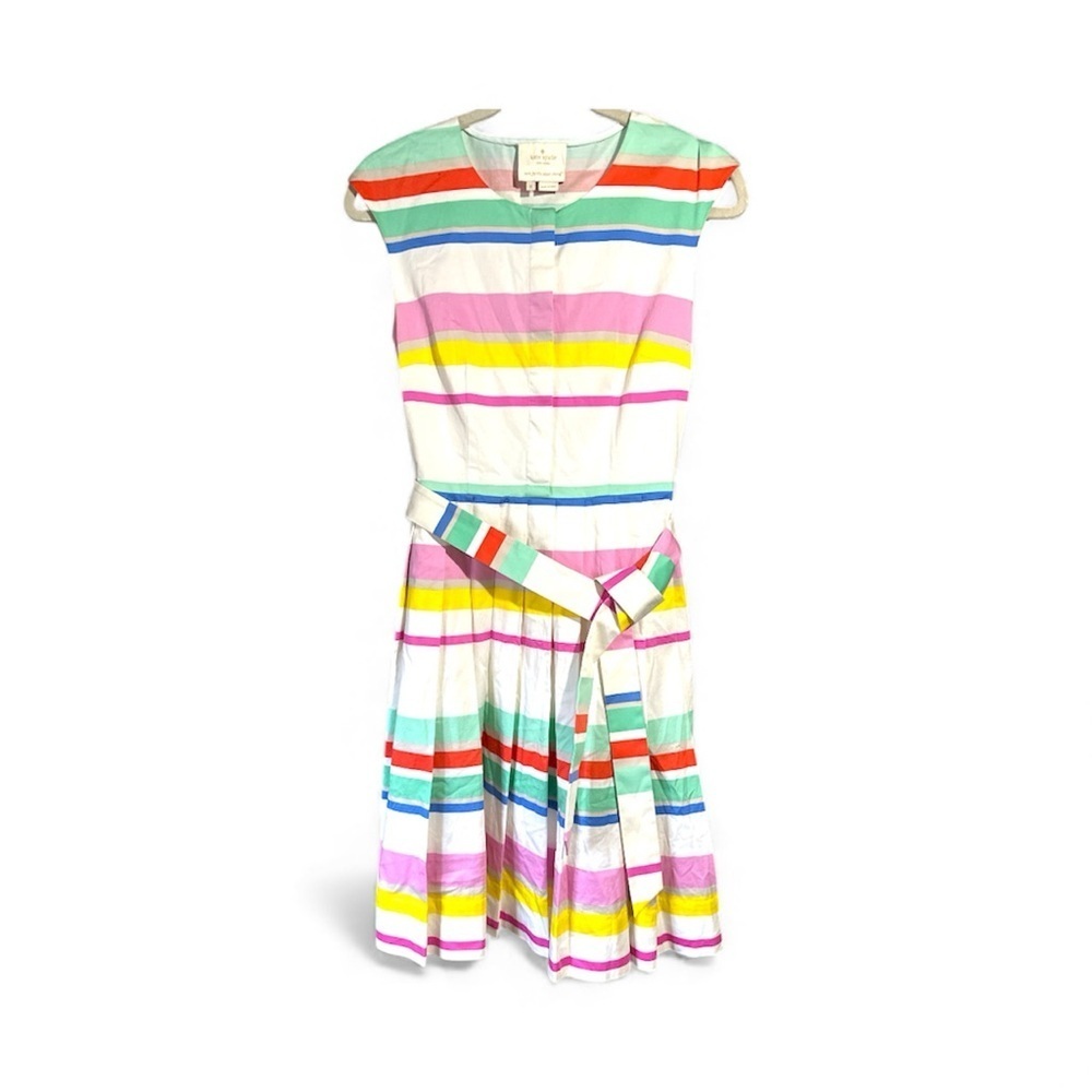 Kate Spade Cape Belted Shirt Dress Size 6 Striped - Picture 3 of 8